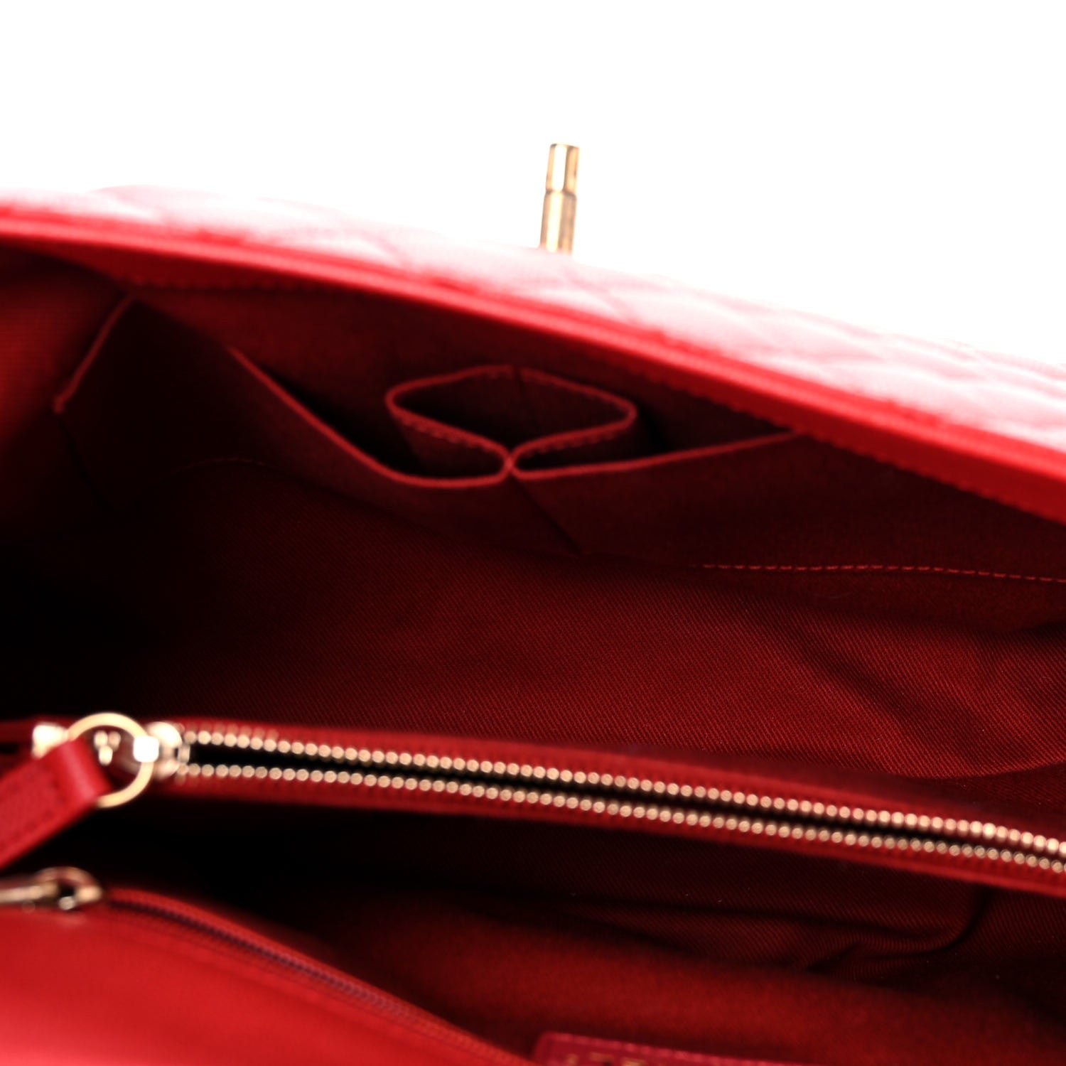 Chanel Caviar Quilted Medium Coco Handle Flap Red 5 of 10