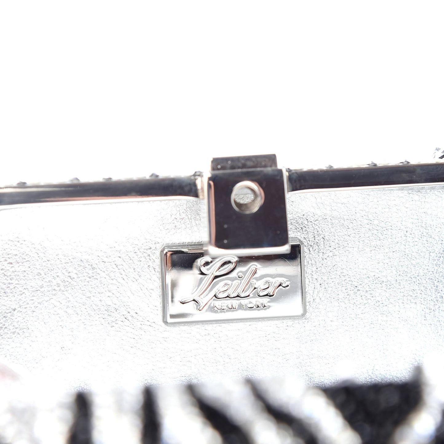 Austrian Crystal Zebra Evening Bag Silver Black