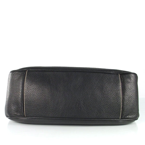 Vitello Daino Shoulder Bag Black