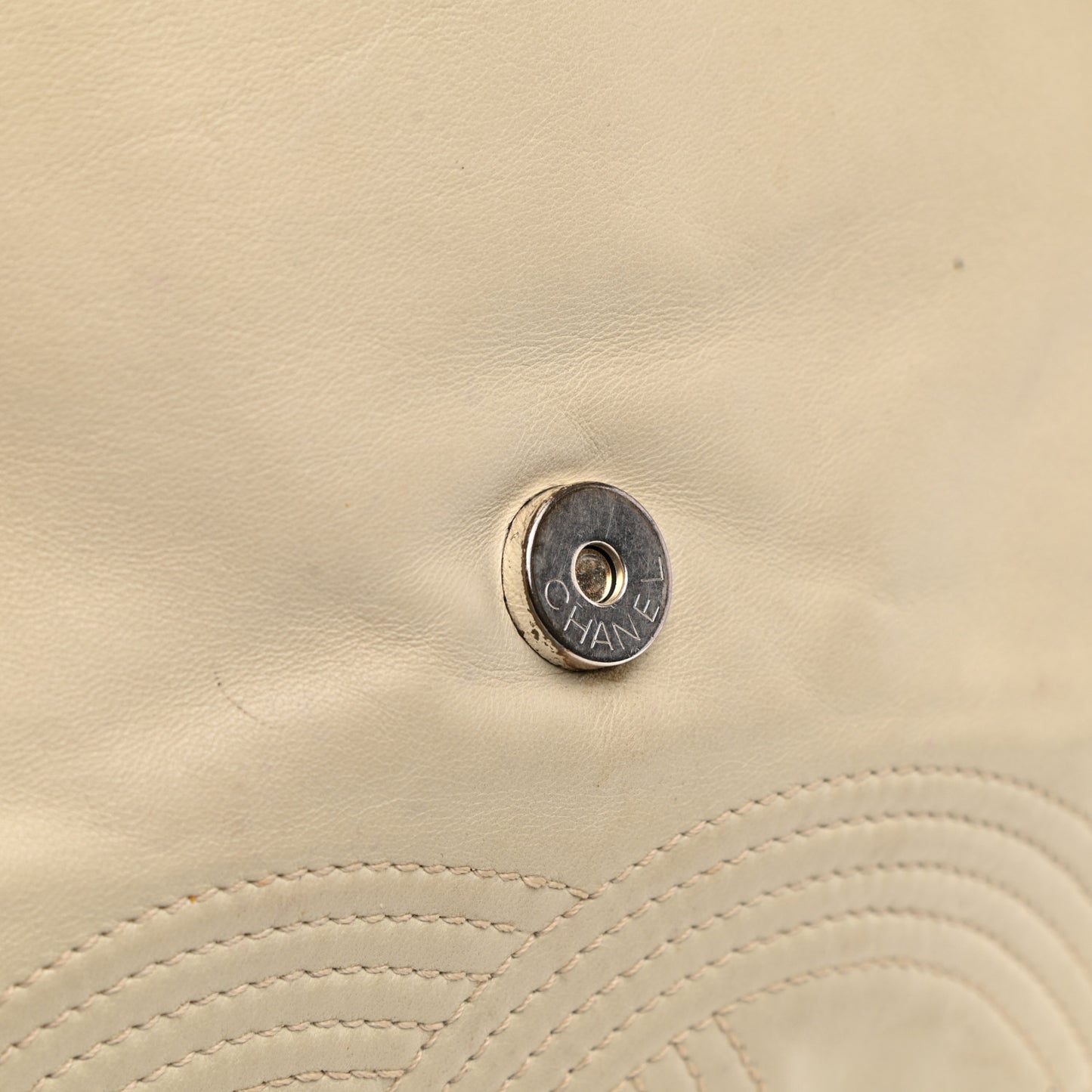 Lambskin CC Flap Backpack White