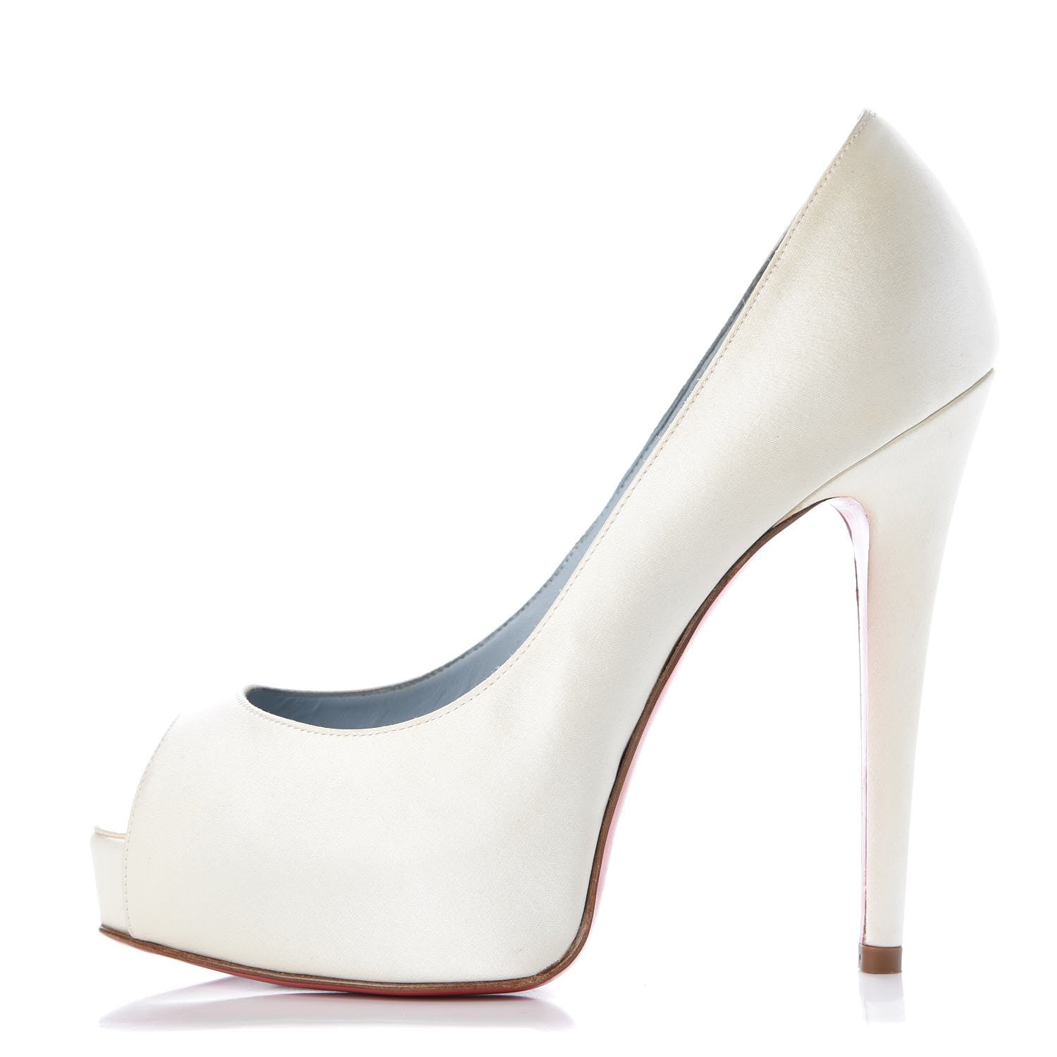 Christian Louboutin Satin Very Prive 120 Pumps 35.5 Ivory 1 of 10