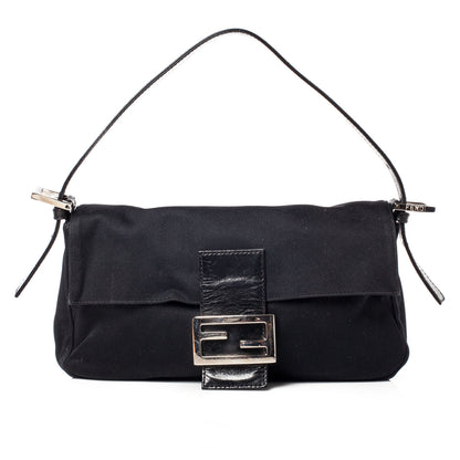 Fendi Canvas Baguette Black 1 of 12