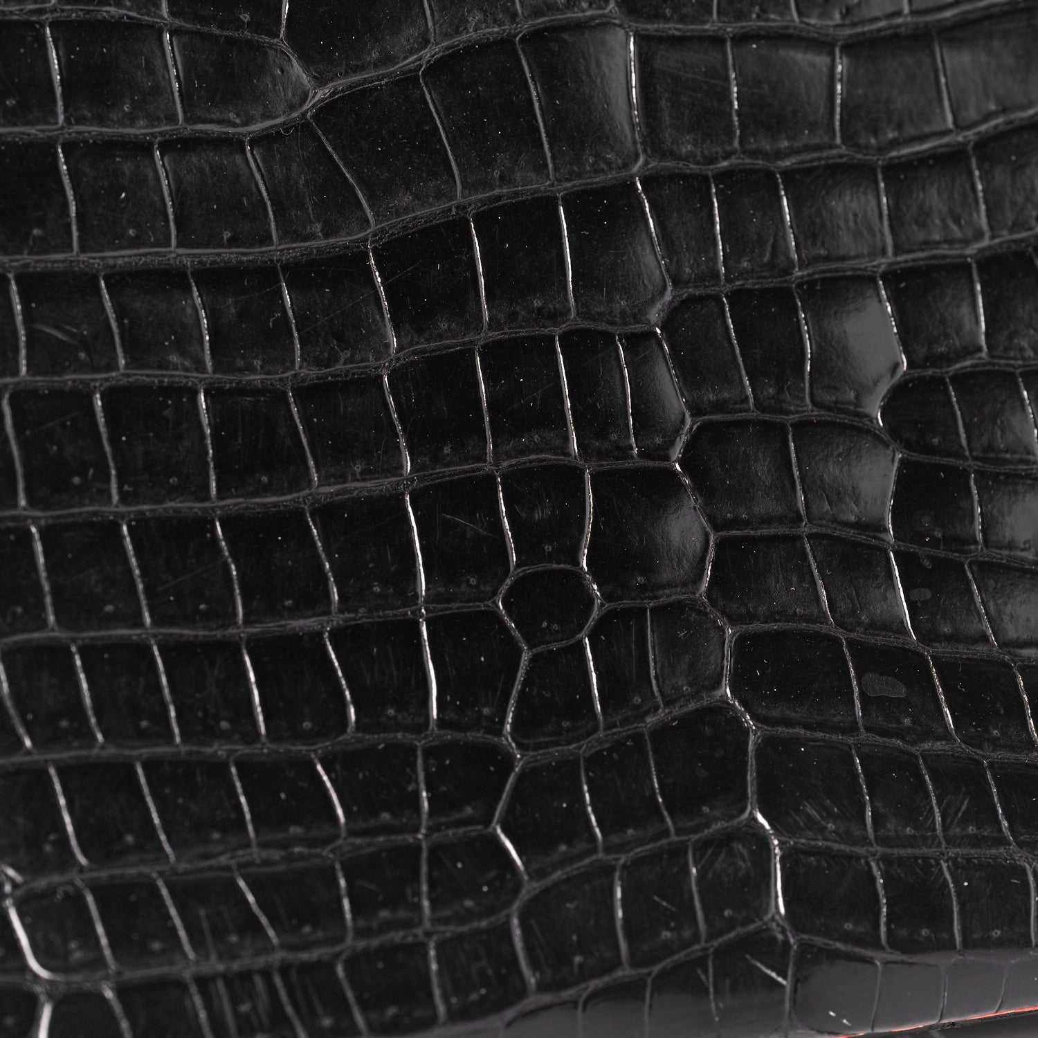 Hermes Shiny Porosus Crocodile Birkin 40 Black Orange 41 of 43