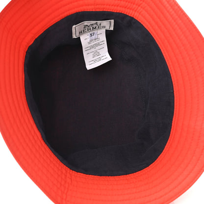 Hermes Gabardine Cotton Swift Elvis Cheval Bucket Hat 57 Orange Gold 6 of 7