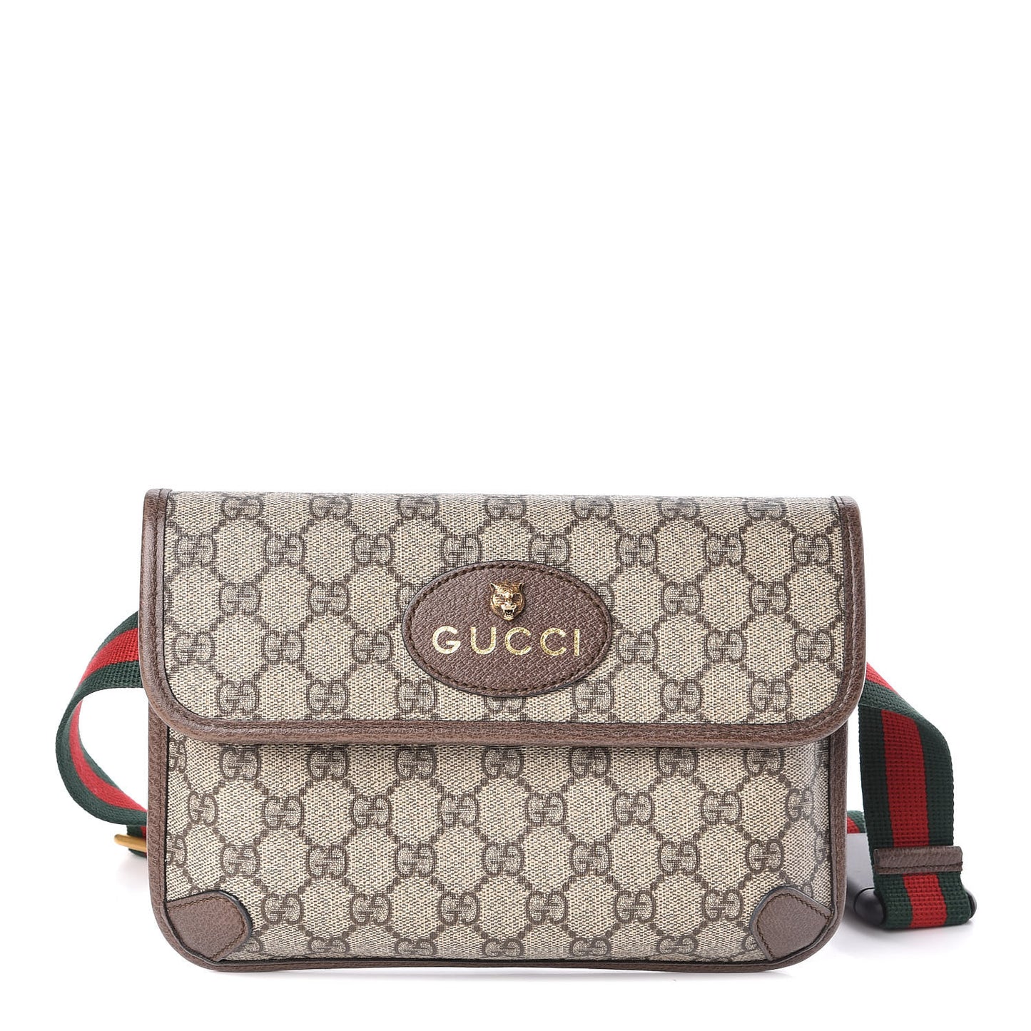 GG Supreme Monogram Neo Vintage Web Belt Bag Brown