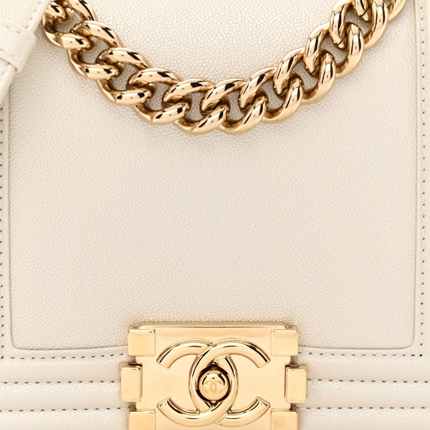Chanel Iridescent Caviar Mini Boy Flap White 8 of 11