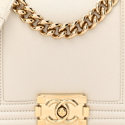 Chanel Iridescent Caviar Mini Boy Flap White 8 of 11
