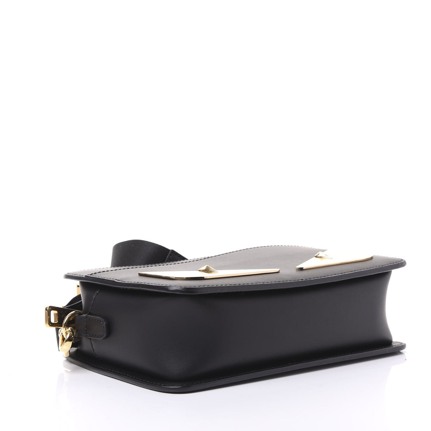 Vitello Metal Monster Eyes Messenger Bag Black