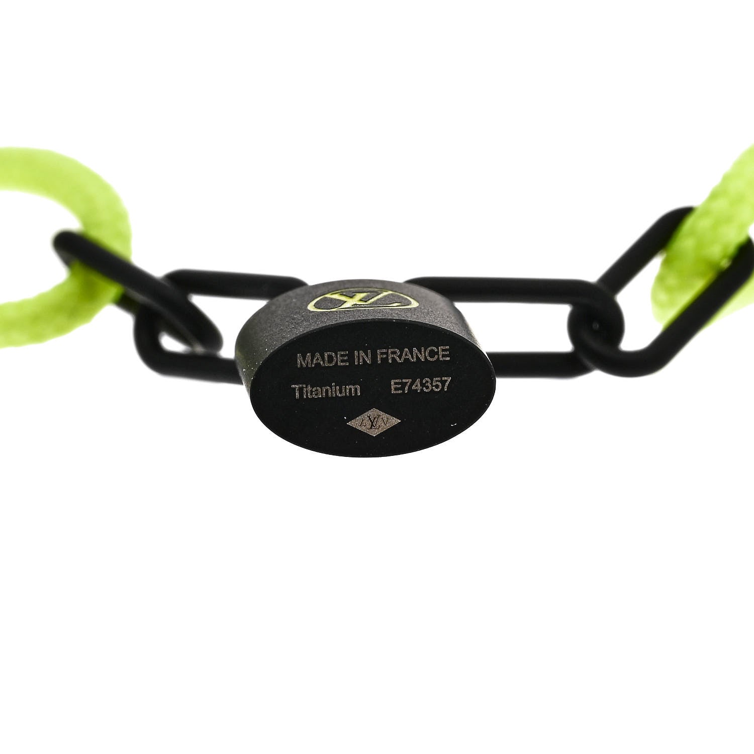Louis Vuitton Polyester Titanium Lockit Cord Bracelet Neon Yellow 3 of 3