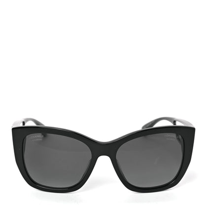 Chanel Acetate Polarized Butterfly Signature CC Sunglasses 5429-A Black 2 of 7