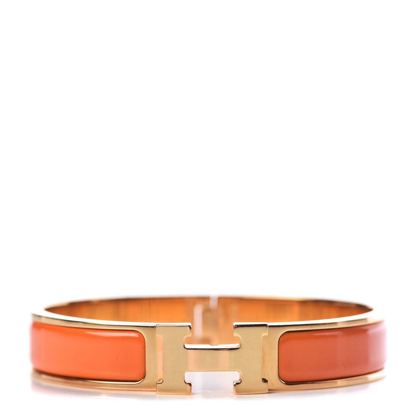 Enamel Narrow Clic Clac H Bracelet GM Orange
