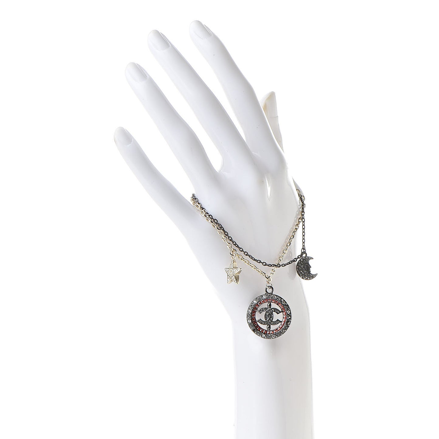 Ruthenium Crystal CC Star Moon Bracelet Gold