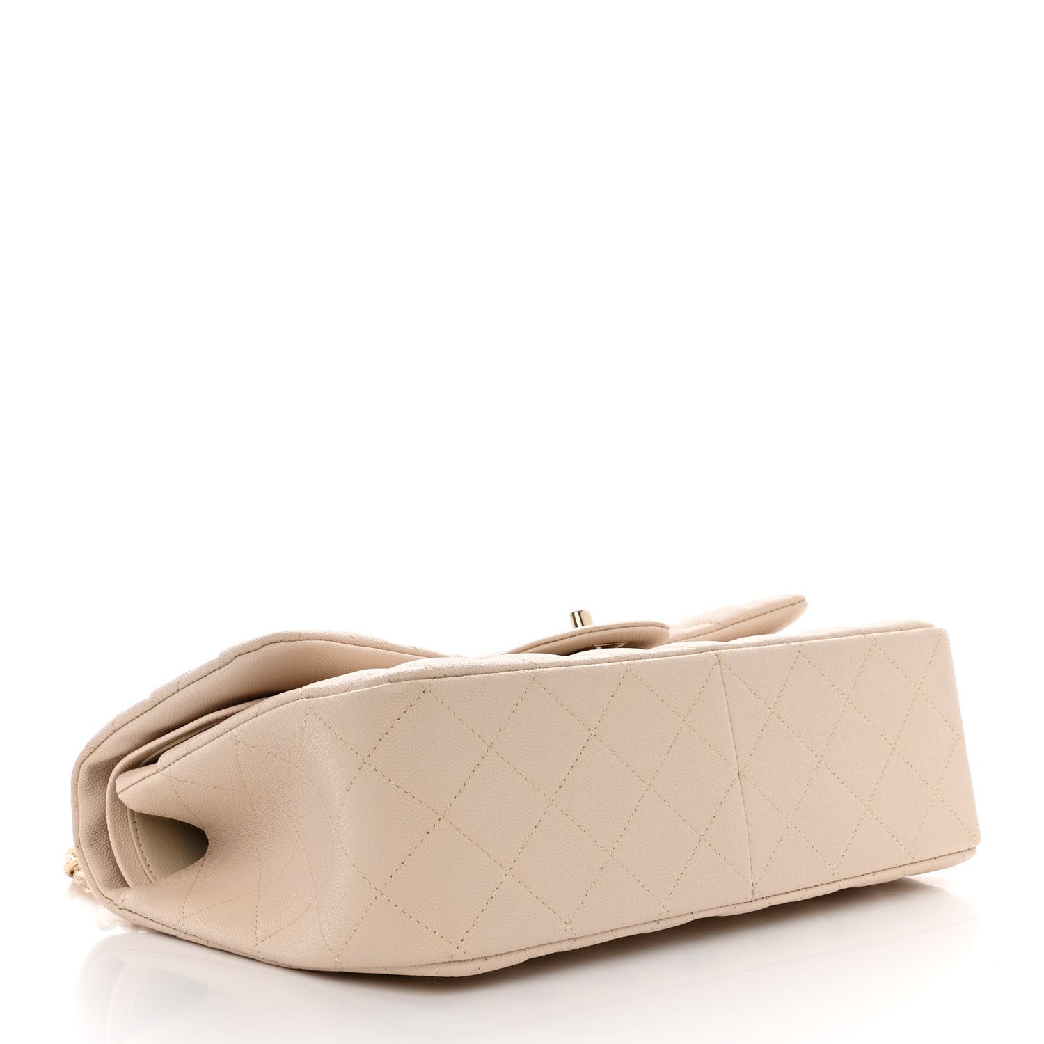 Chanel Caviar Quilted Jumbo Double Flap Light Beige 4 of 11