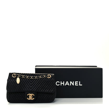 Chanel Wrinkled Lambskin Chevron Quilted Small Flap Black 12 of 12