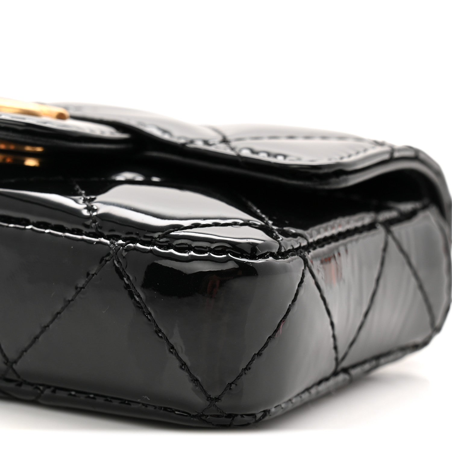 Chanel Patent Enamel Quilted Coco Hearts Clutch With Chain Black 11 of 12