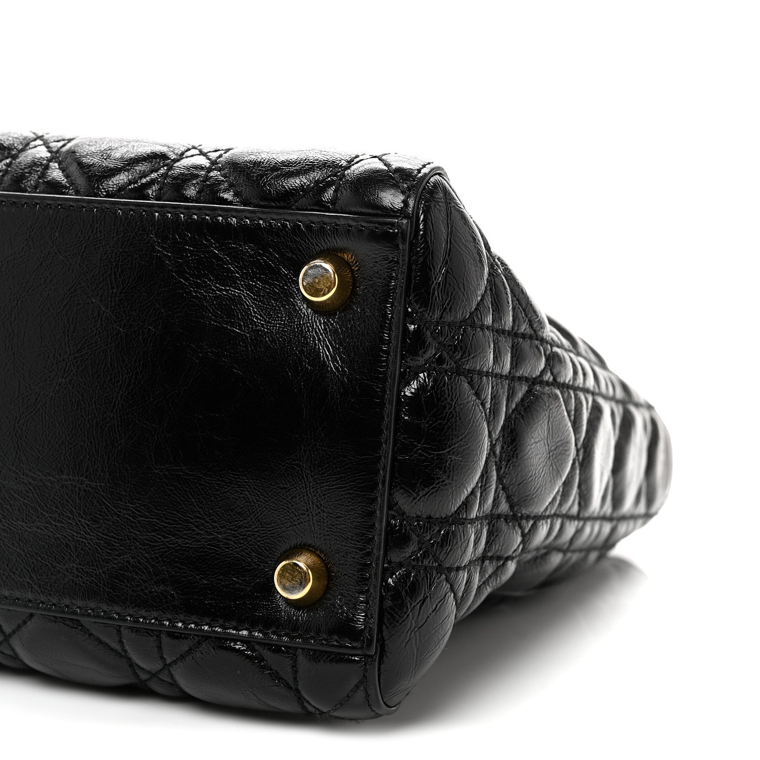 Christian Dior Crinkled Patent Cannage Medium Bohemian Lady Dior