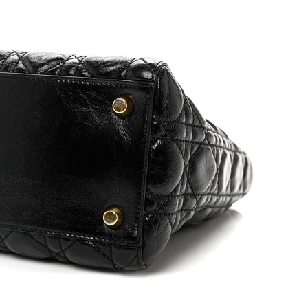 Christian Dior Crinkled Patent Cannage Medium Bohemian Lady Dior Black 10 of 10