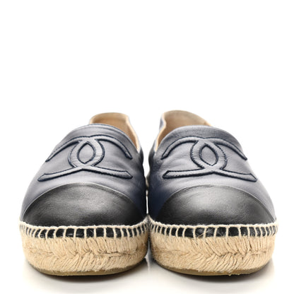 Chanel Lambskin CC Espadrilles 39 Navy Black 2 of 11