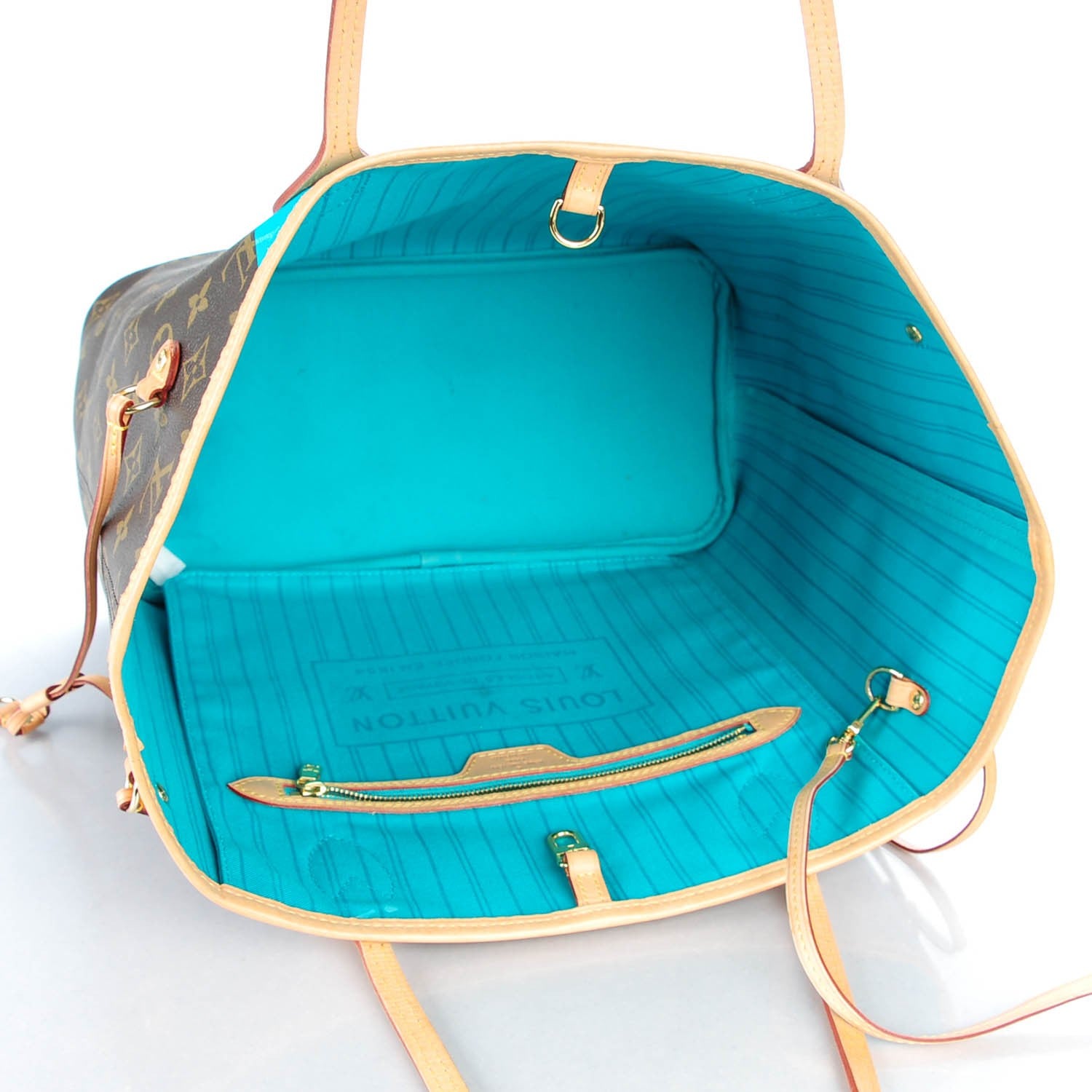 Louis Vuitton Monogram V Neverfull MM Turquoise 6 of 9