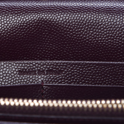 Saint Laurent Grain De Poudre Matelasse Chevron Monogram Chain Wallet Amarena 7 of 9