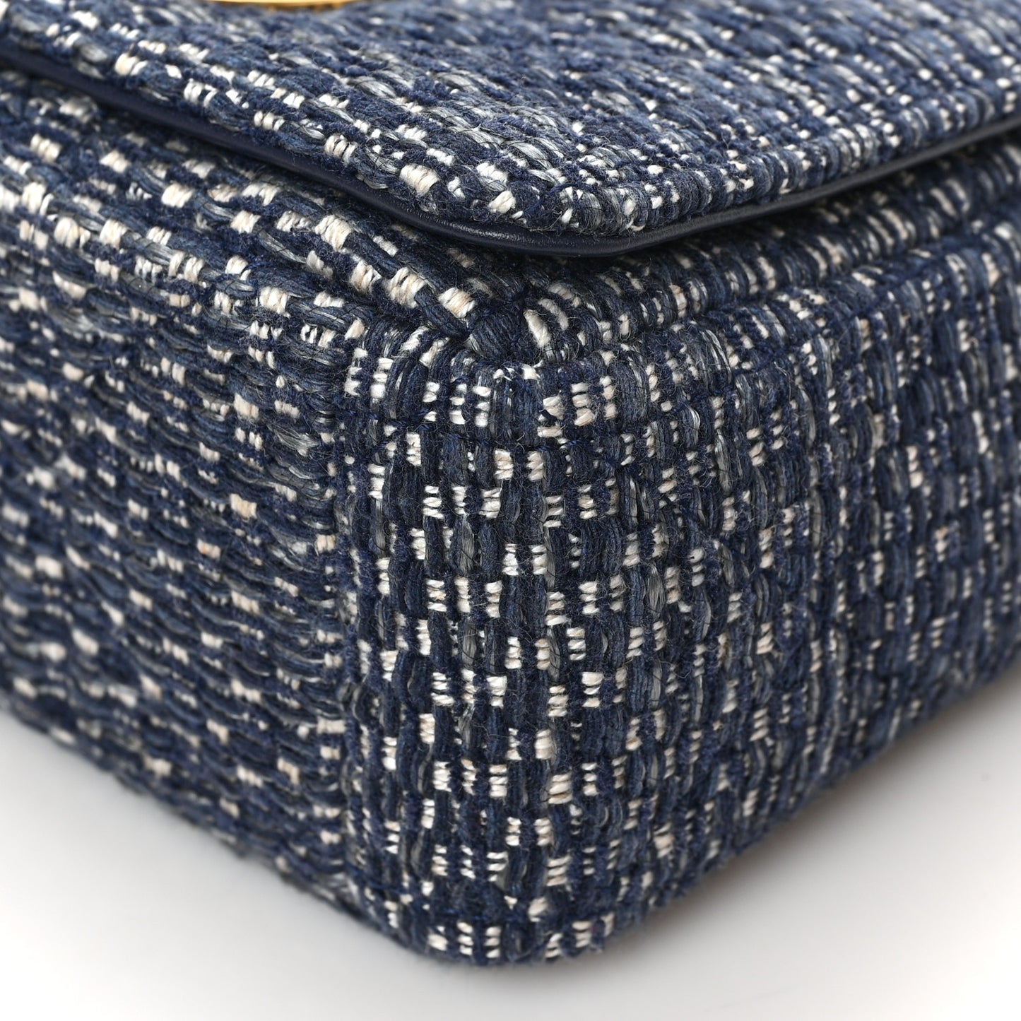 Tweed Cannage Small Caro Bag Dark Blue