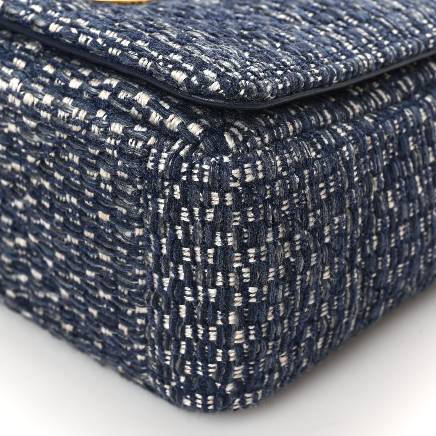 Christian Dior Tweed Cannage Small Caro Bag Dark Blue 8 of 8