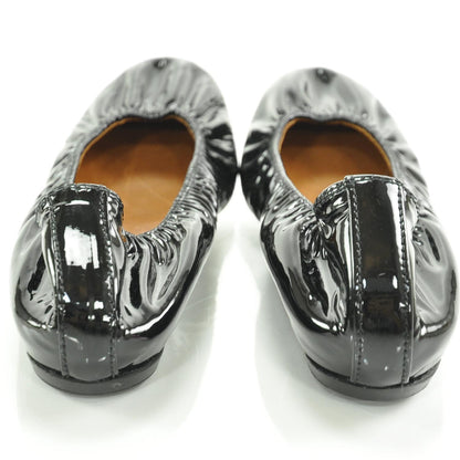 Lanvin Patent Leather Elastic Ballet Flats 39 Black 3 of 6