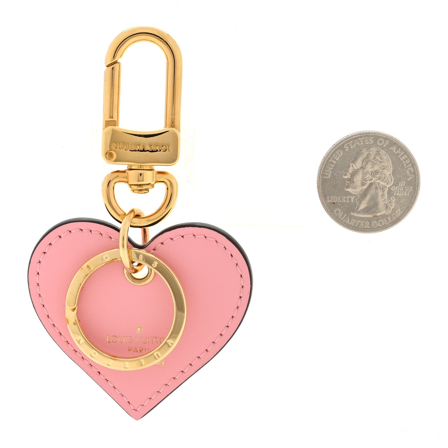 Louis Vuitton Vernis Degrade Love Lock Heart Key Holder Bag Charm Pink White 2 of 3