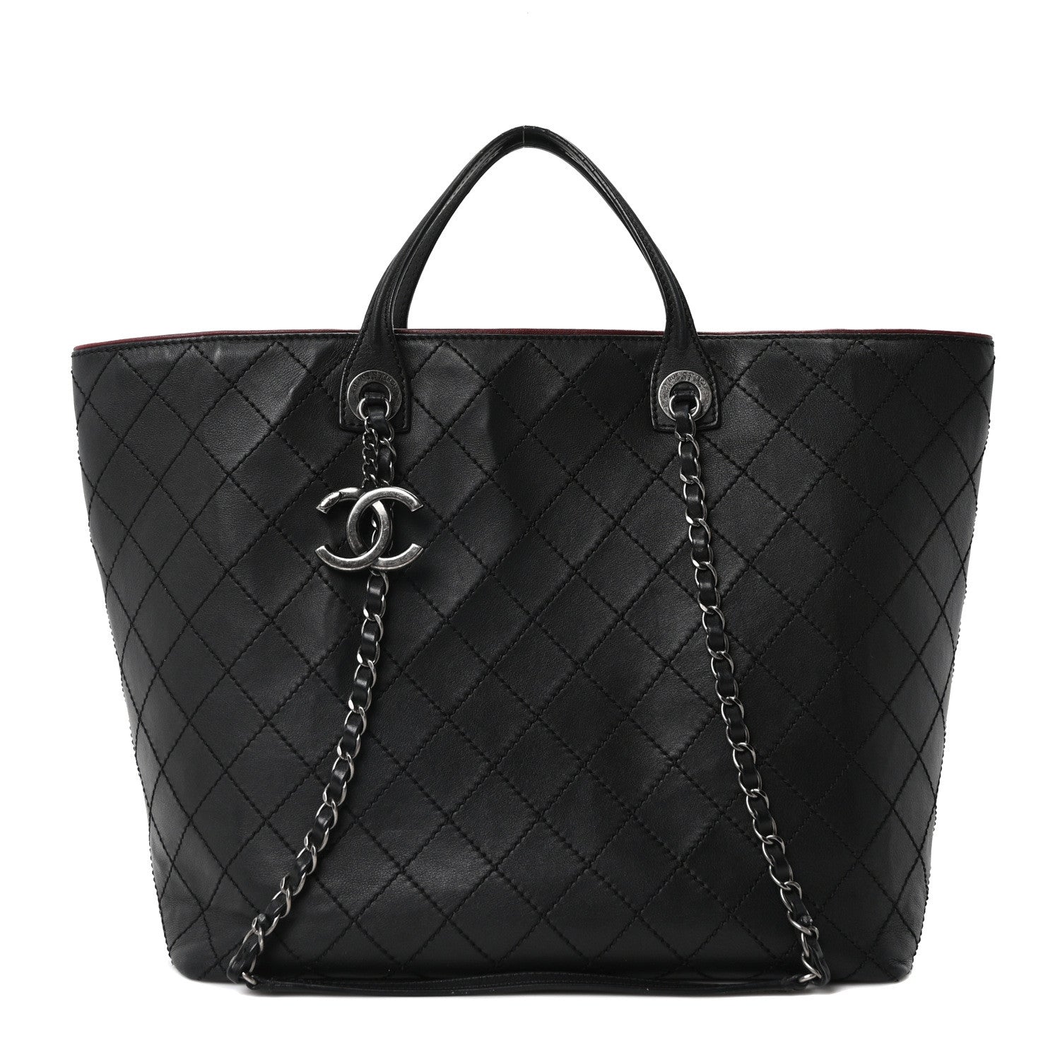 Chanel Calfskin Stitched Large Shopping Tote Black 1 of 10