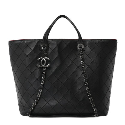 Chanel Calfskin Stitched Large Shopping Tote Black 1 of 10