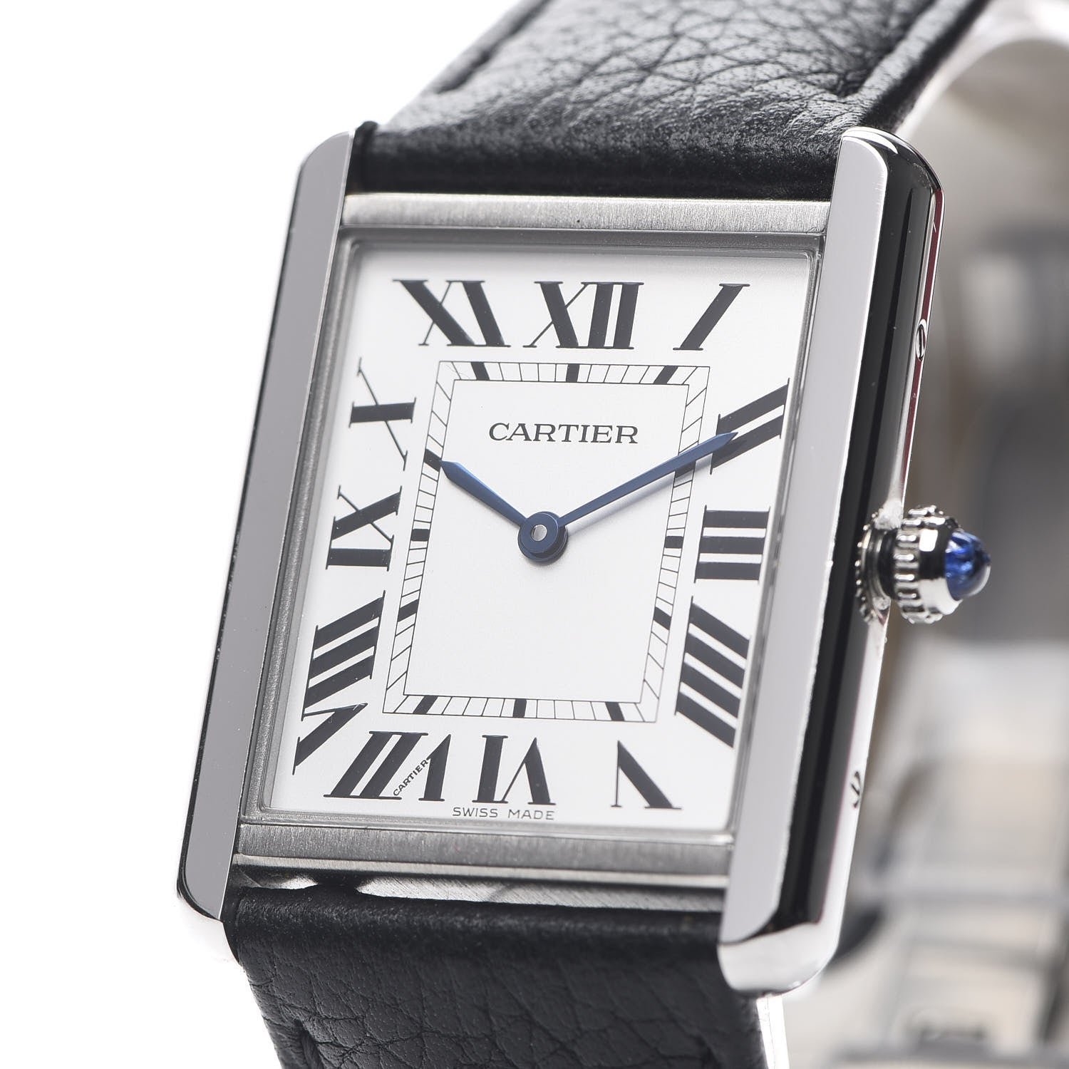 Cartier Stainless Steel Calfskin 27mm Tank Solo Quartz Watch 7 of 8
