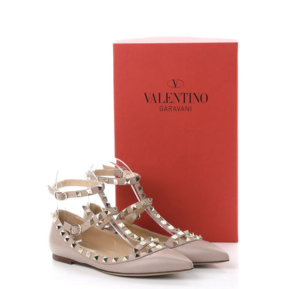Valentino Garavani Nappa Rockstud Cage Ballerina Flats 35.5 Poudre 10 of 10