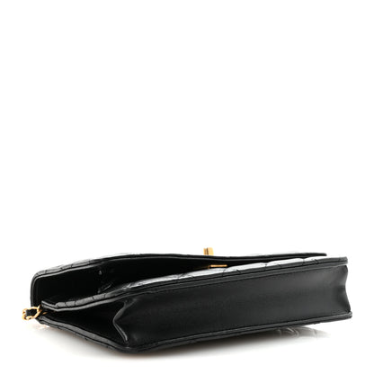 Chanel Lambskin Quilted Pearl Crown Wallet On Chain WOC Black 4 of 12