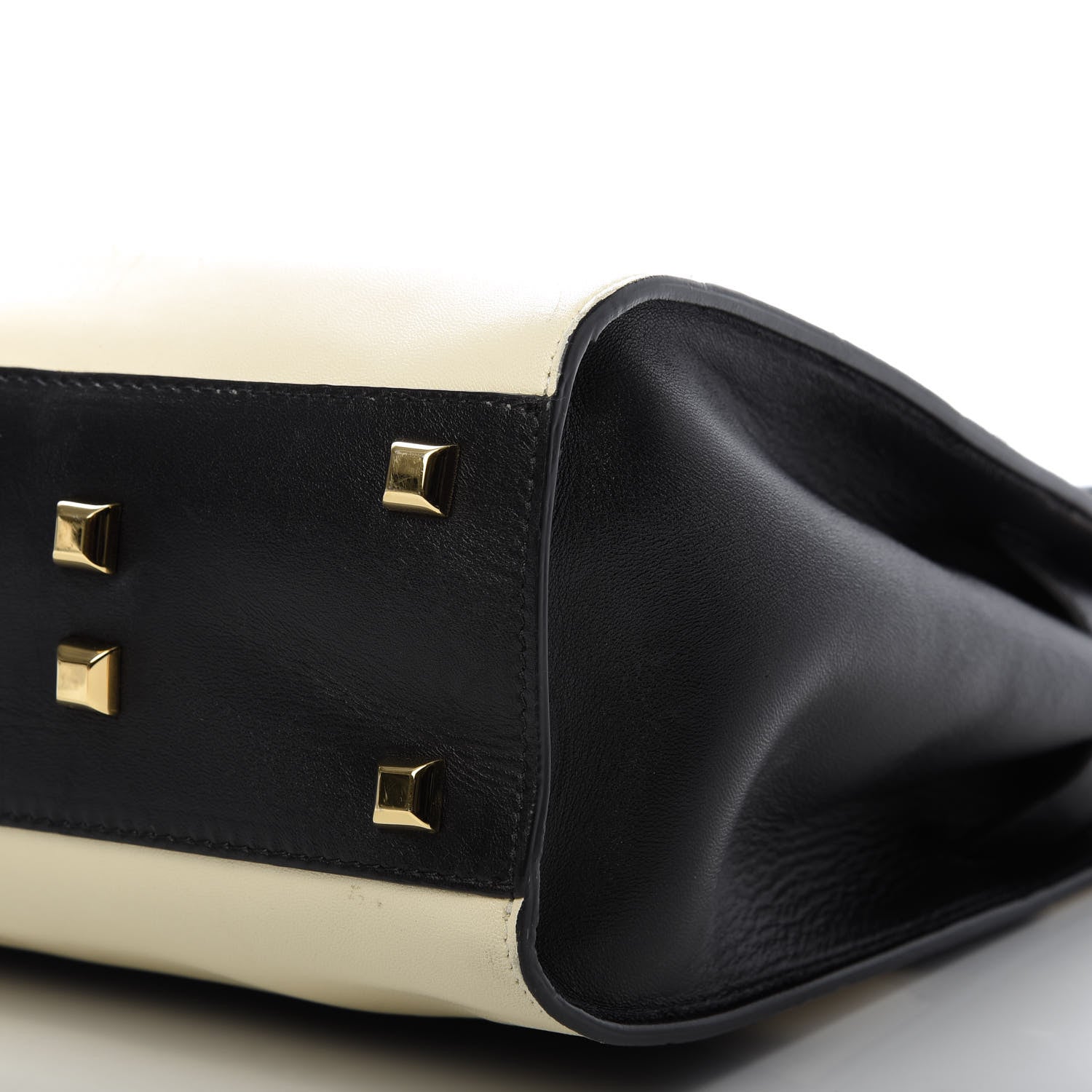 Valentino Garavani Nappa Striped Medium My Rockstud Frame Bag Black Light Ivory 7 of 12