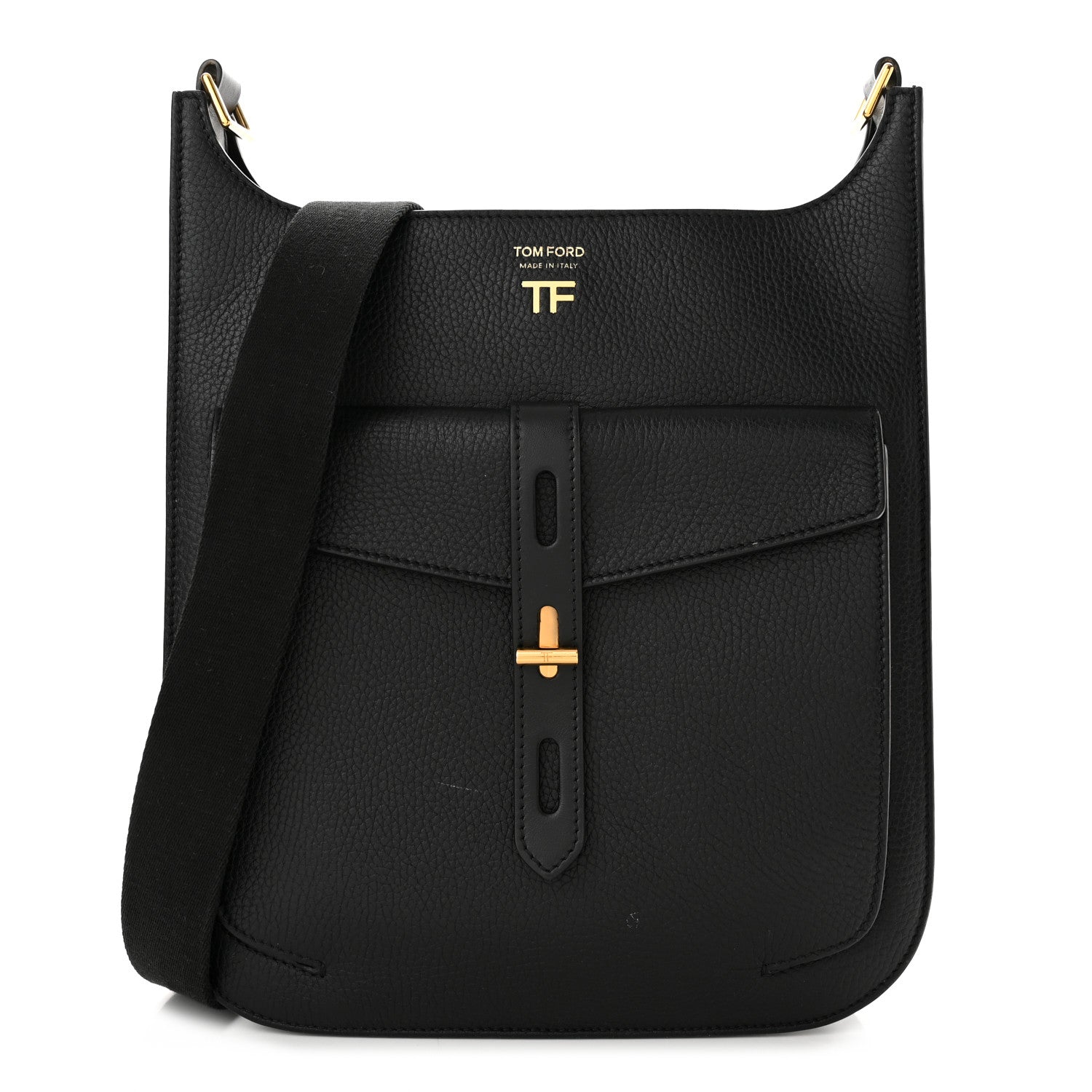 Tom Ford Grain Calfskin T Twist Crossbody Bag Black 1 of 9