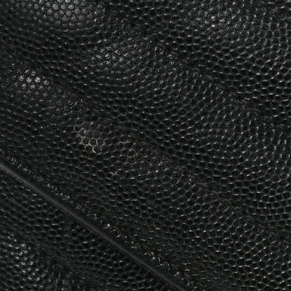 Saint Laurent Grain De Poudre Matelasse Chevron Medium Monogram Satchel Black 10 of 12