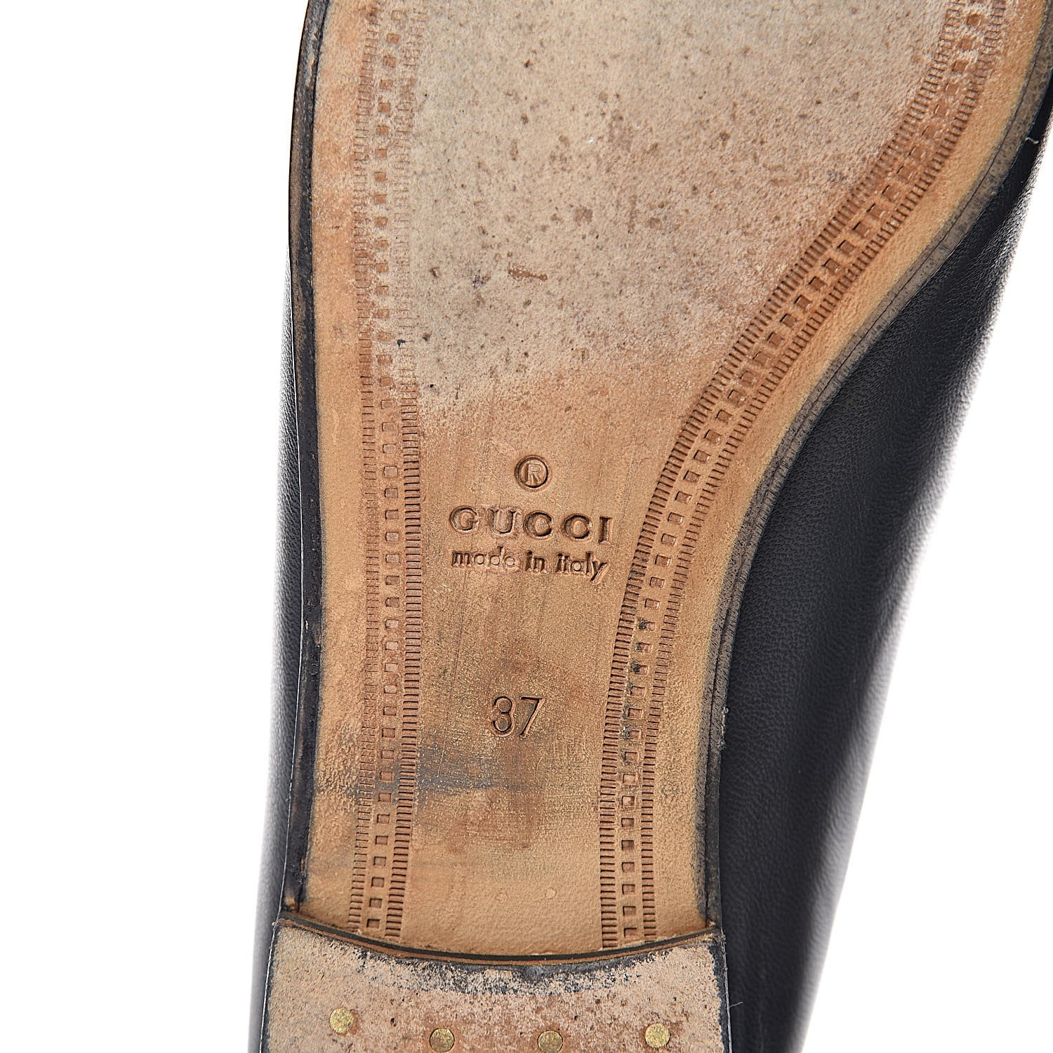 Gucci Lambskin Womens Brixton Horsebit Loafers 37 Black 8 of 16