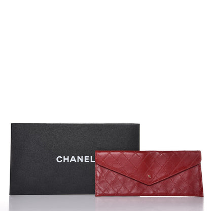 Chanel Lambskin Diamond Stitched Pouch Red 8 of 8