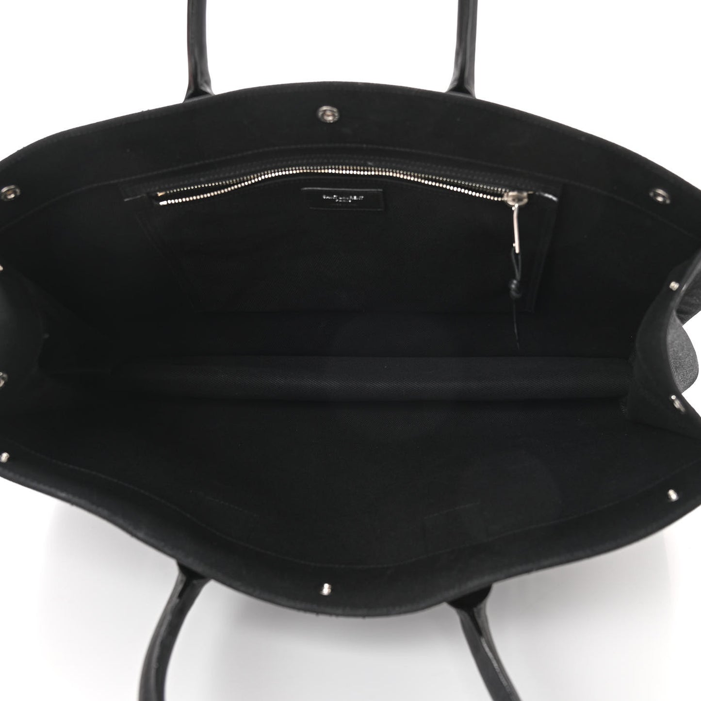 Linen Calfskin Rive Gauche Tote Black