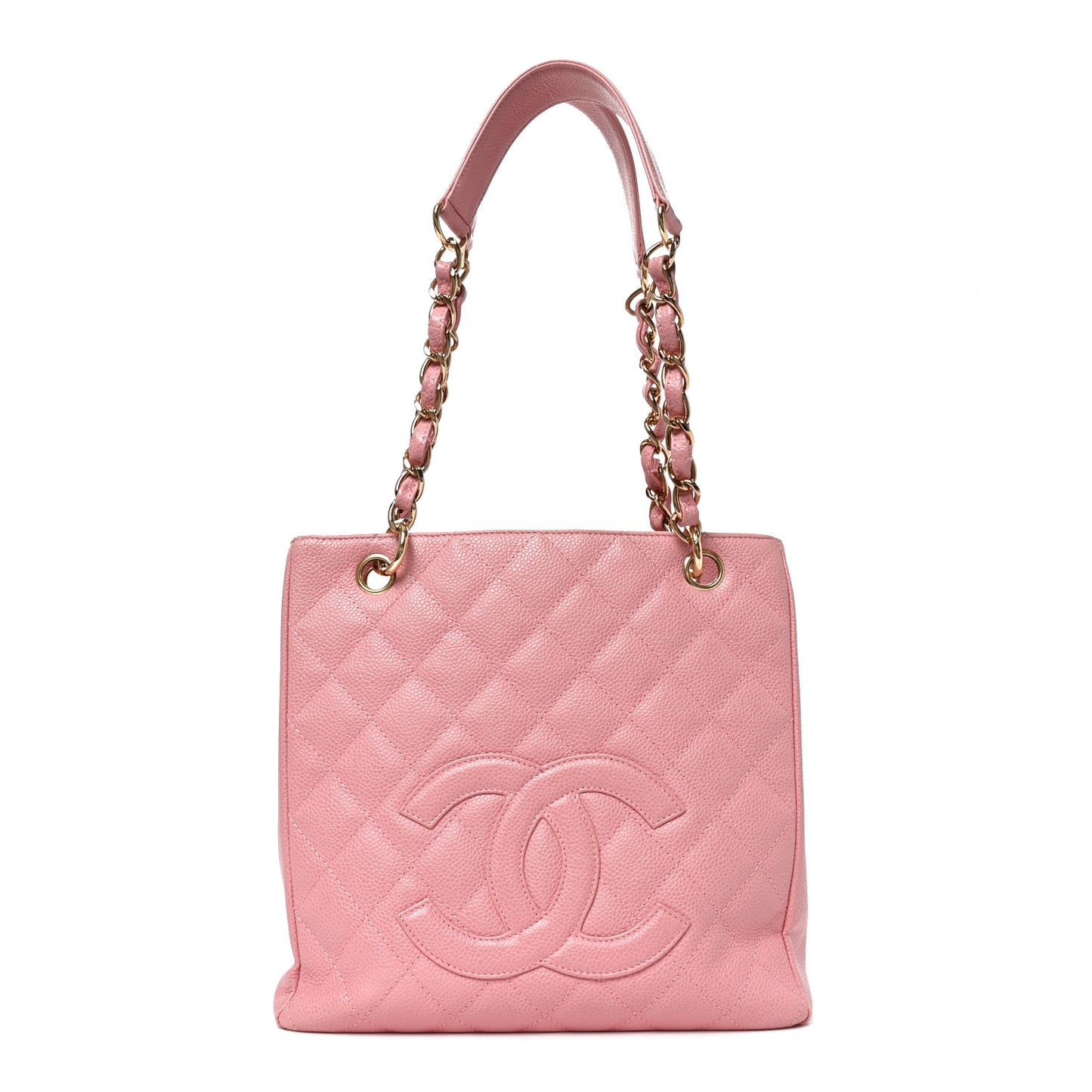 Caviar Quilted Petit Shopping Tote PST Pink
