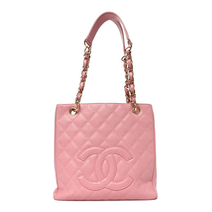 Chanel Caviar Quilted Petit Shopping Tote PST Pink 1 of 10