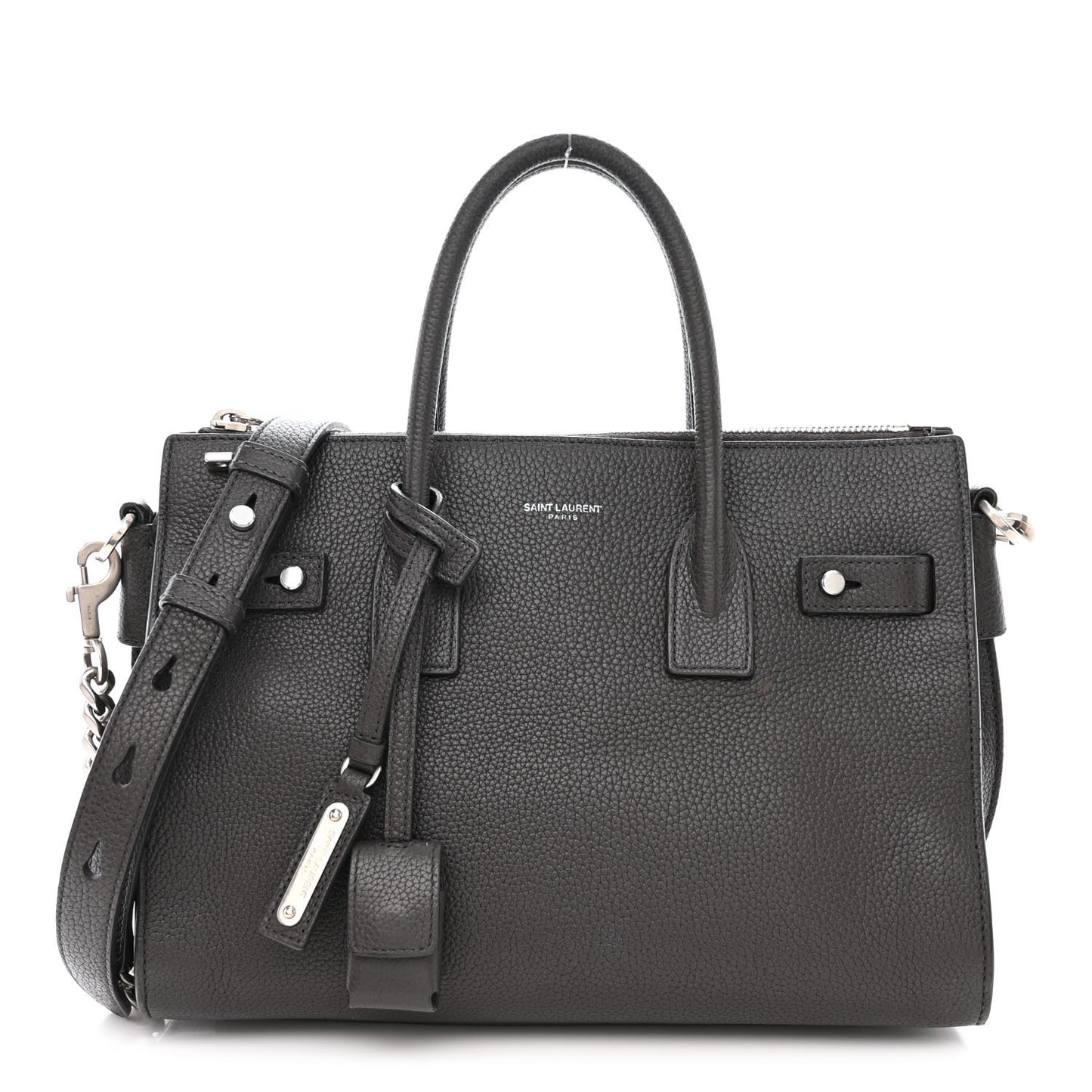 Grained Calfskin Baby Sac De Jour Souple Asphalt