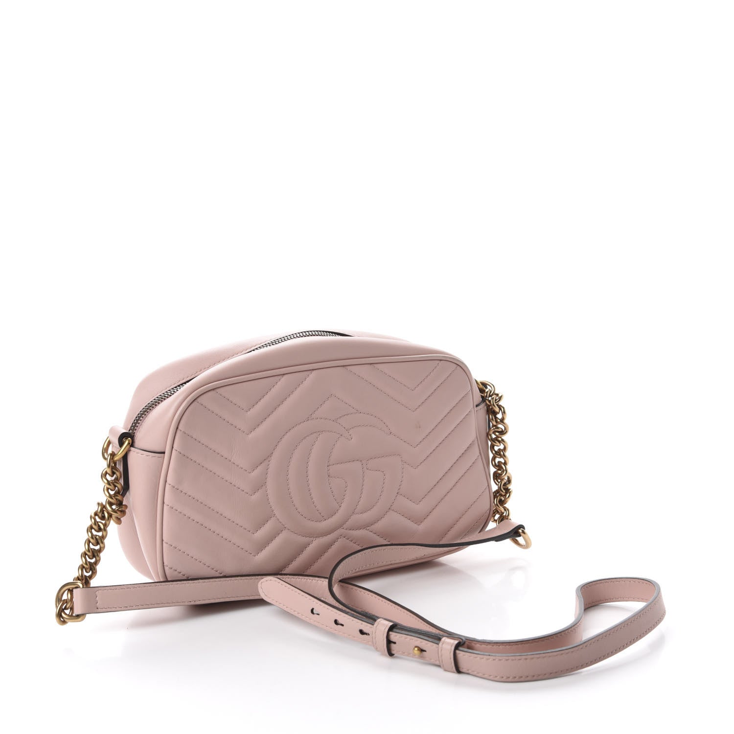 Gucci Calfskin Matelasse Small GG Marmont Chain Shoulder Bag Perfect Pink 3 of 10