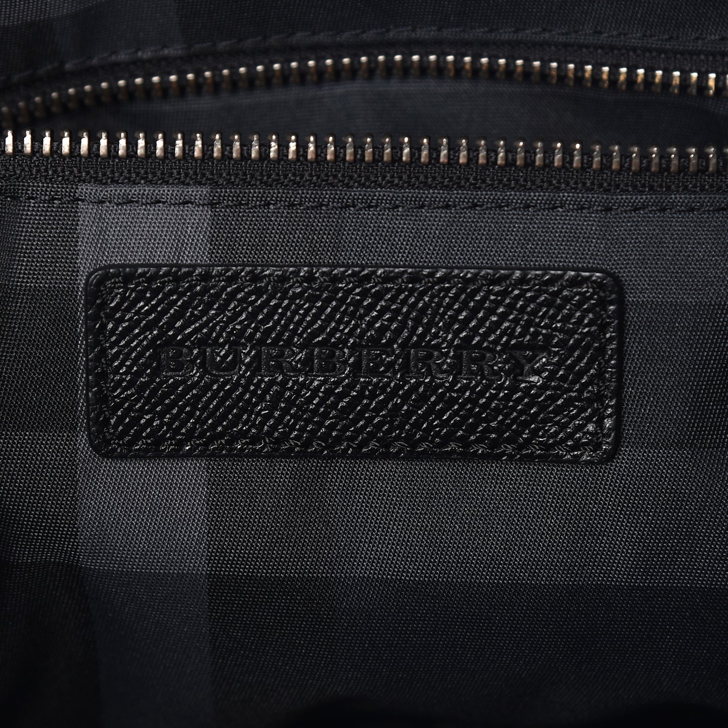 London Grainy Calfskin Nylon Small Tote Black