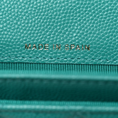 Chanel Caviar Quilted Flap Card Holder Turquoise 6 of 8
