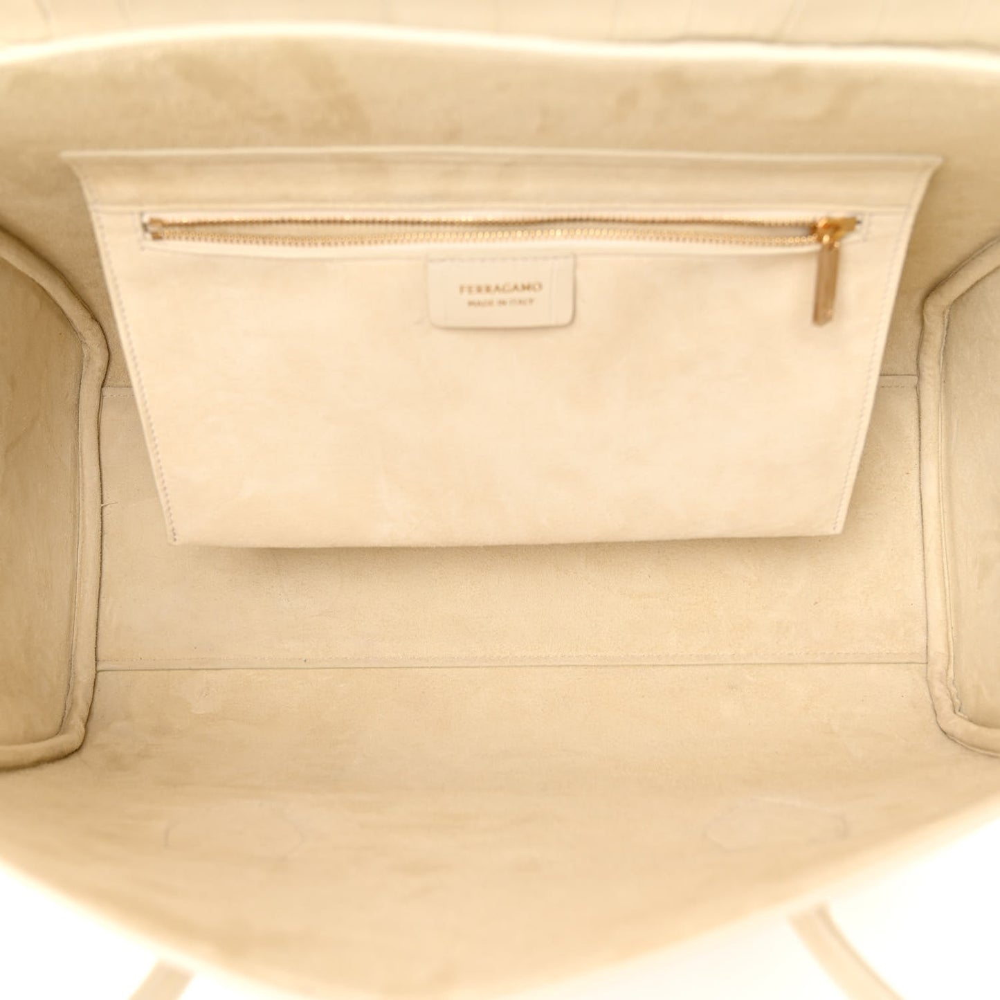 Calfskin Crocodile Embossed East-West Tote Mascarpone