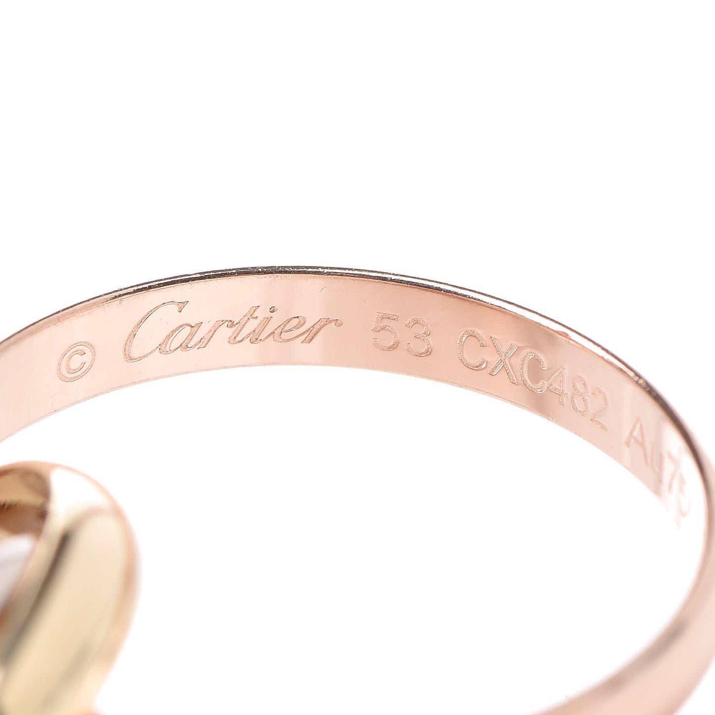 18K Pink Yellow White Gold Small Trinity Ring 53 6.25