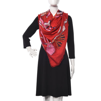 Louis Vuitton Silk Monogram All That's Straps Scarf Shawl Rouge 2 of 7