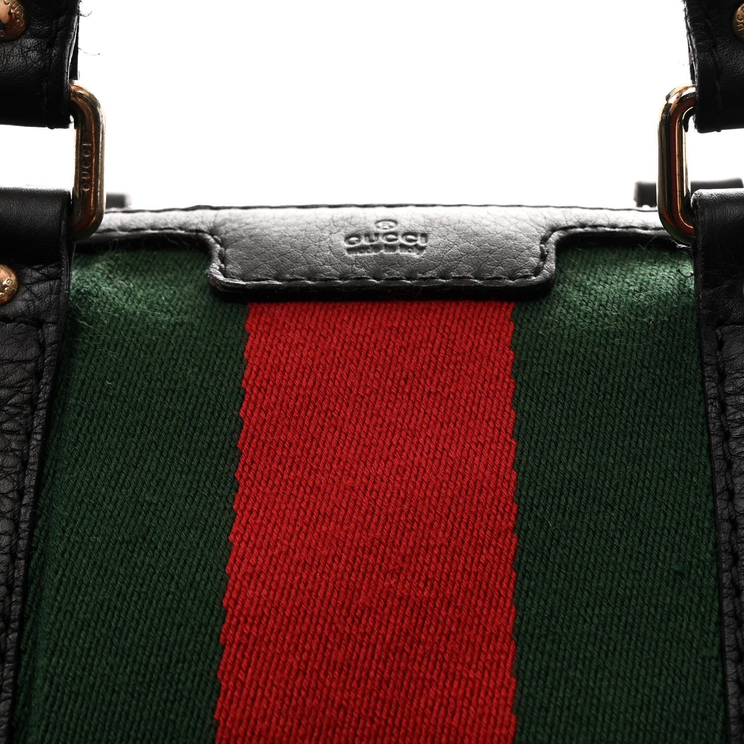 Gucci Calfskin Vintage Web Medium Boston Black 8 of 13