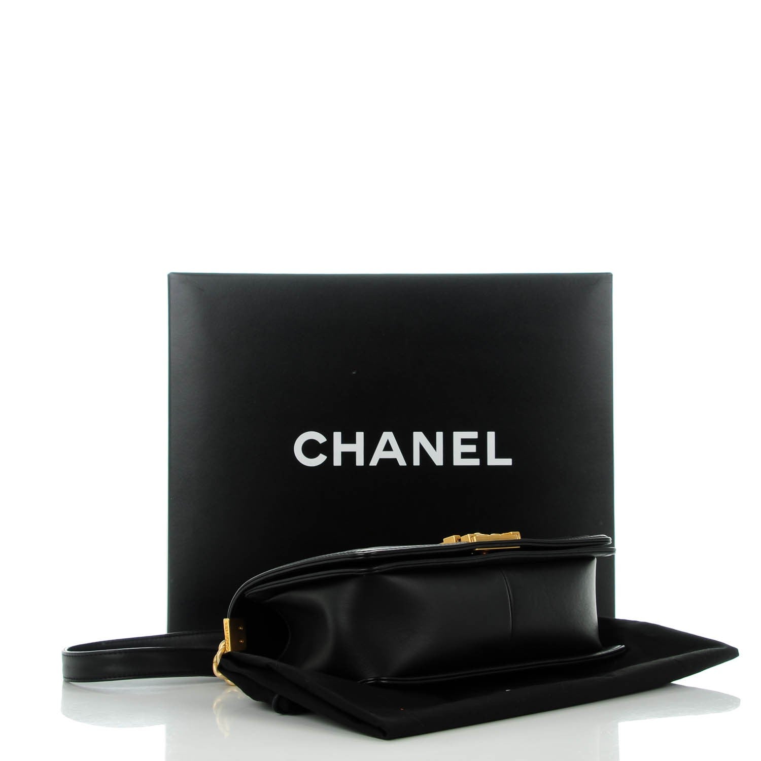 Chanel Caviar Suede Calfskin Chevron Medium Boy Flap Black 4 of 7